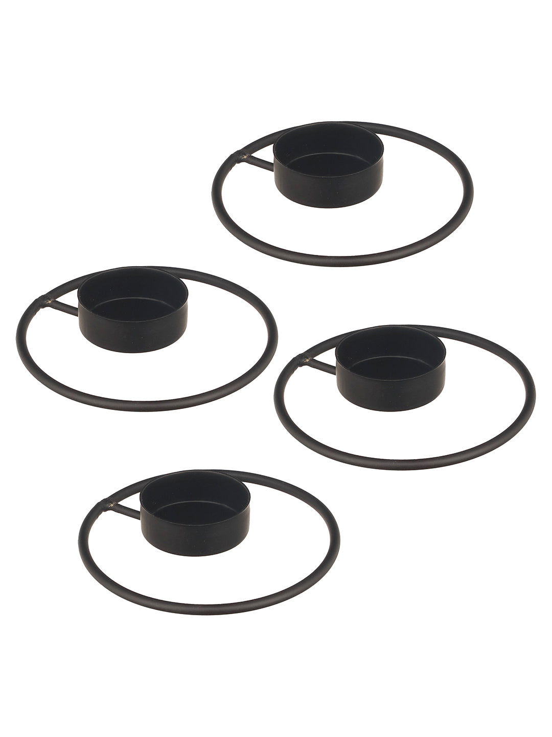 Rustic Radiance Tea Light candle holder -Set of 4, Black