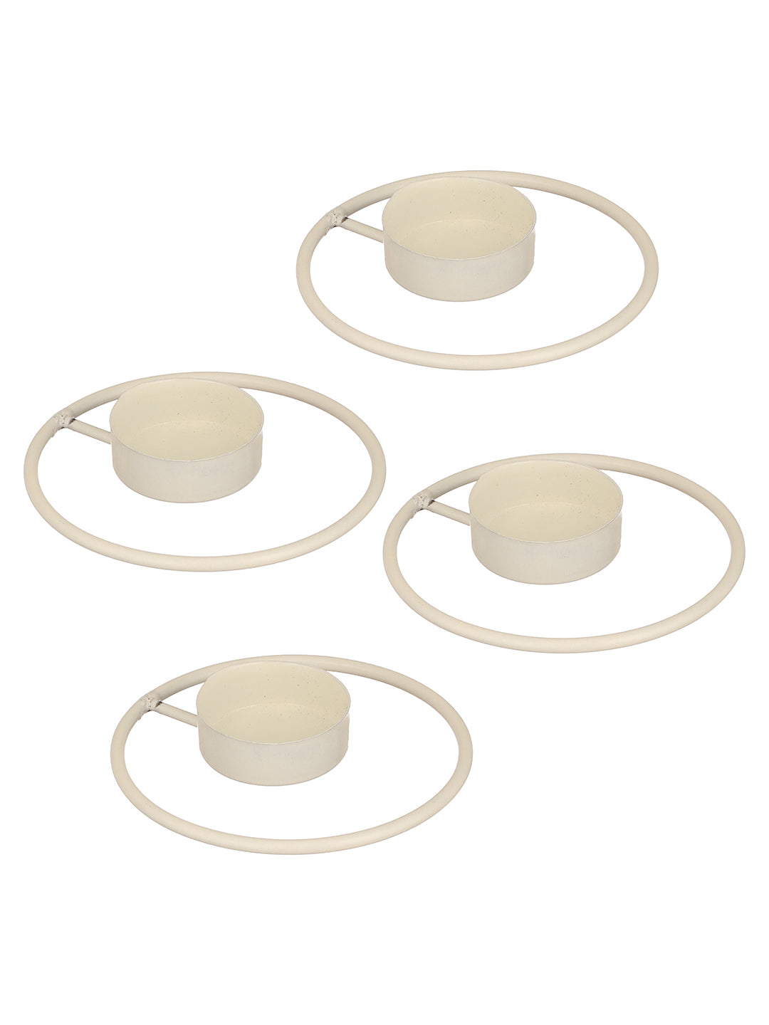 Rustic Radiance Tea Light candle holder -Set of 4, White