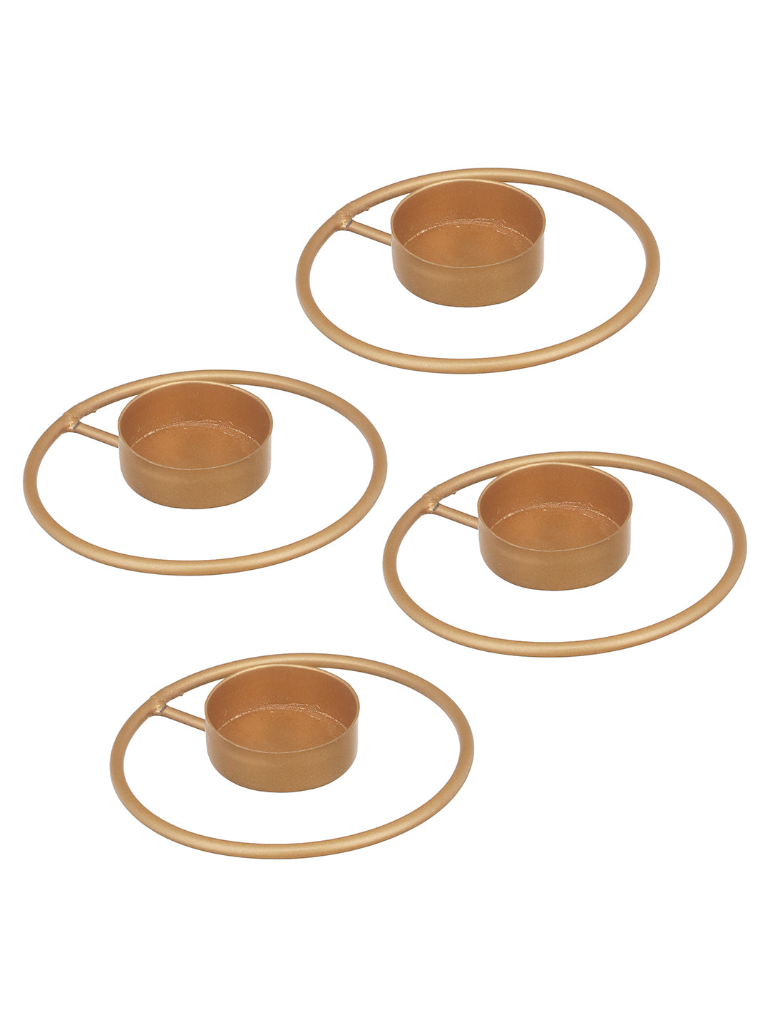 Rustic Radiance Tea Light candle holder -Set of 4, Golden