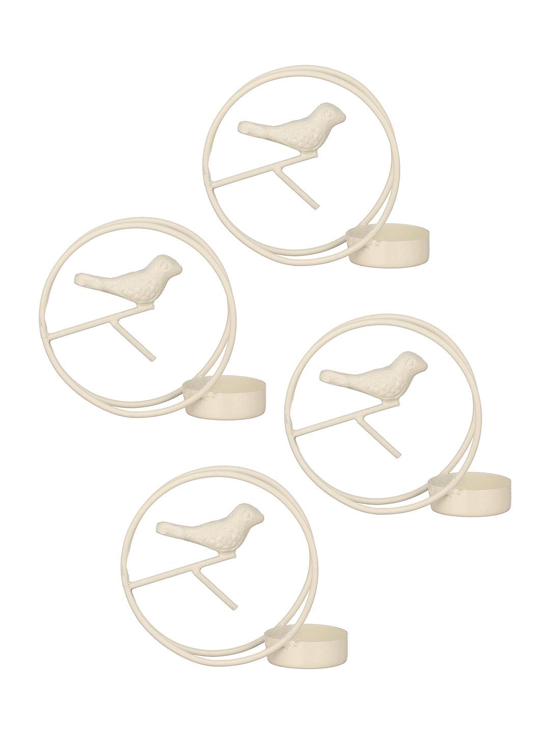 Glow Nest Tea Light candle holder -Set of 4, White