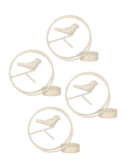Glow Nest Tea Light candle holder -Set of 4, White