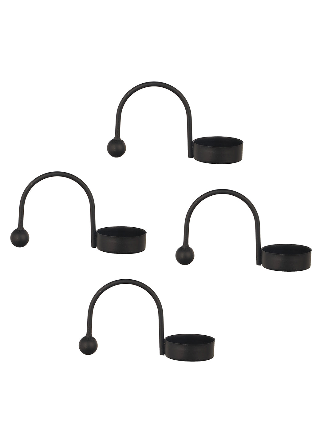 Mosaic Glow Tea Light candle holder -Set of 4, Black