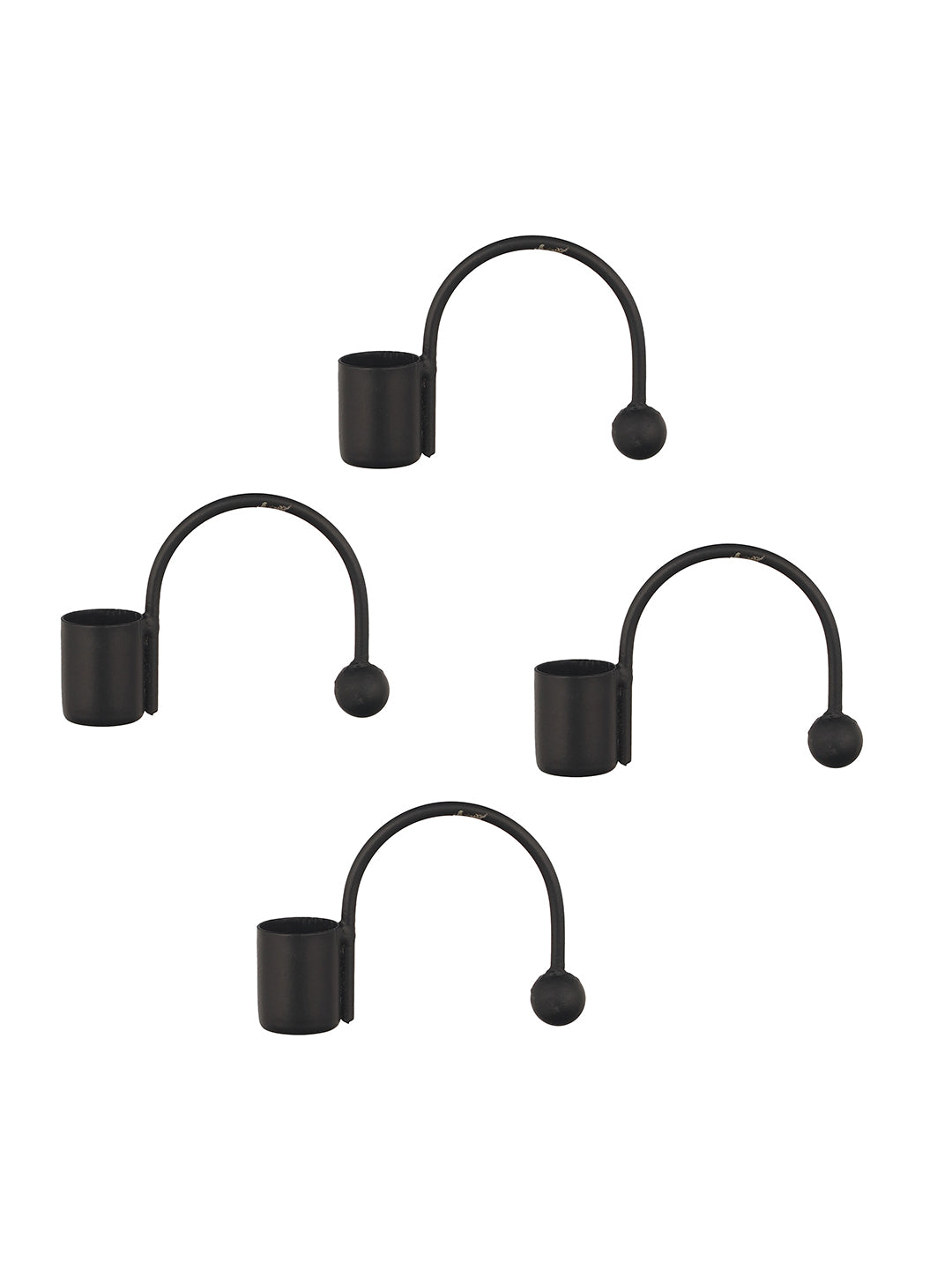 Aura Lights Tea Light candle holder-Set of 4, Black