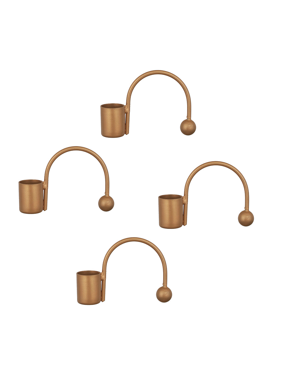 Aura Lights Tea Light candle holder-Set of 4, Golden