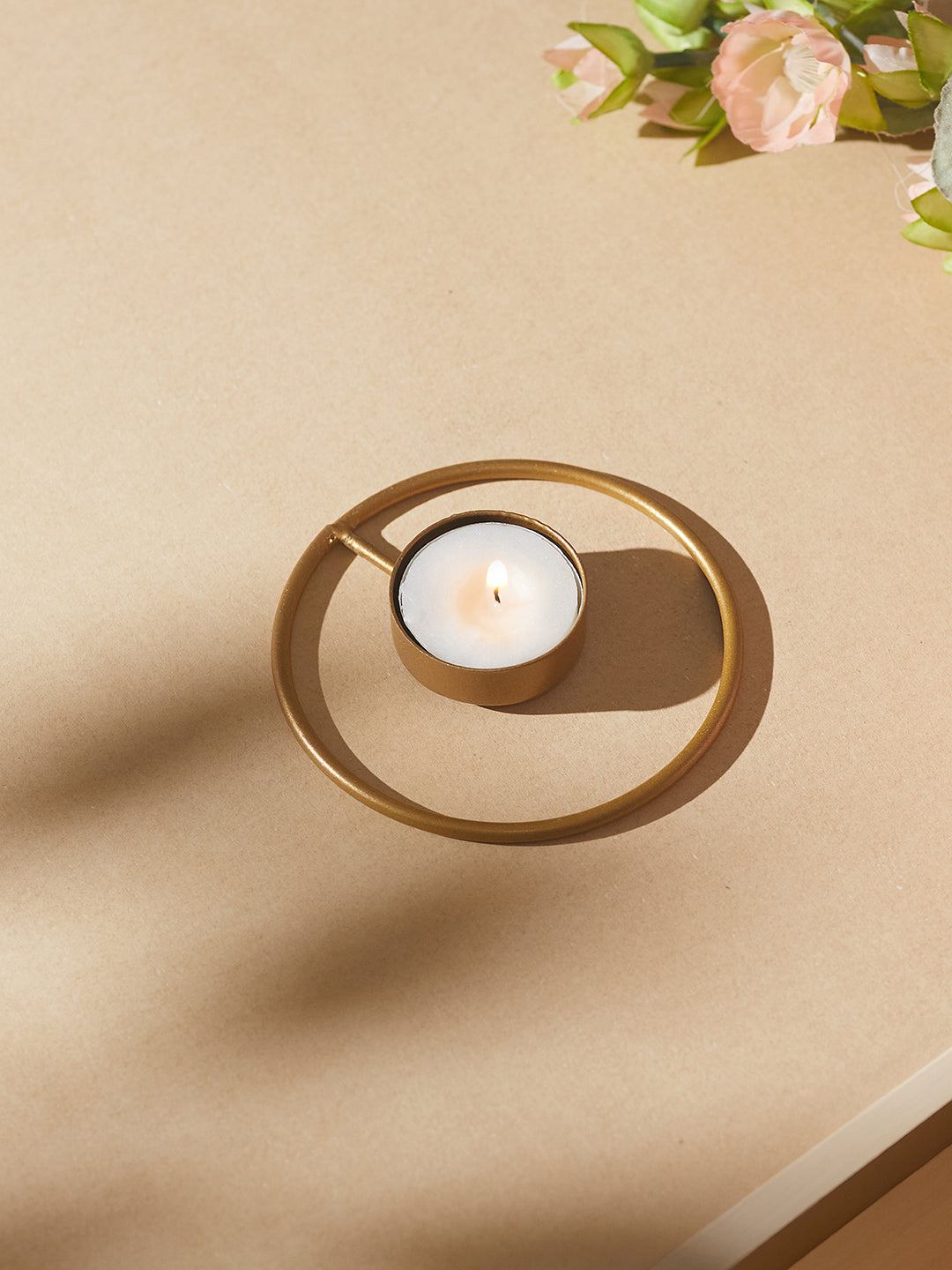 Rustic Radiance Tea Light candle holder -Set of 4, Golden
