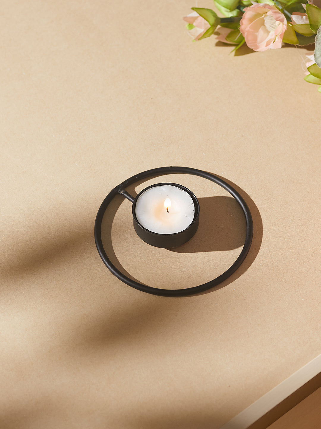 Rustic Radiance Tea Light candle holder -Set of 4, Black
