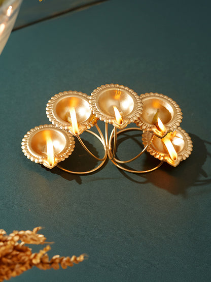 Antique 5 diyas Urli -set of 2