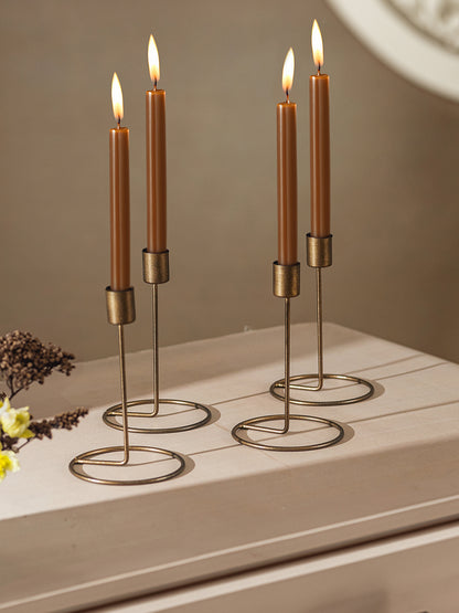 Crafted Gleam Tea Light candle holder-Set of 4, Antique