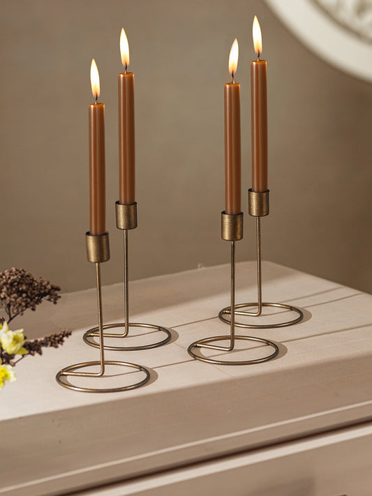 Crafted Gleam Tea Light candle holder-Set of 4, Antique