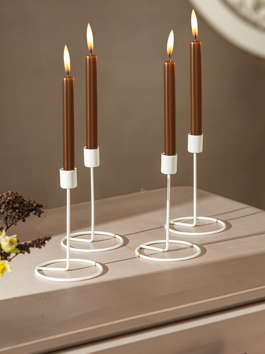 Crafted Gleam Tea Light candle holder-Set of 4, White