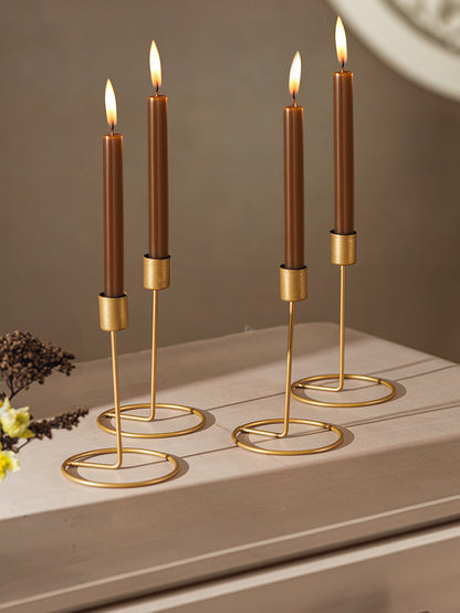 Crafted Gleam Tea Light candle holder-Set of 4, Golden