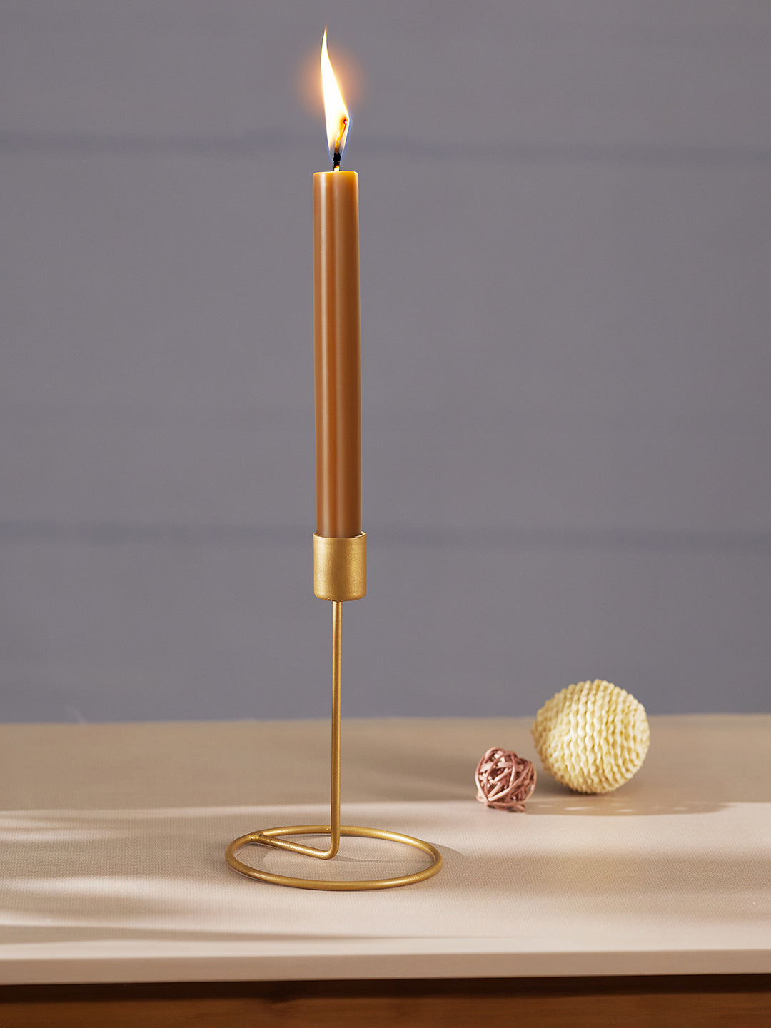 Crafted Gleam Tea Light candle holder-Set of 4, Golden