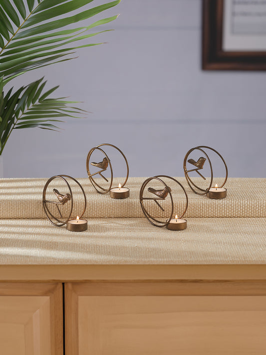 Glow Nest Tea Light candle holder -Set of 4, Antique