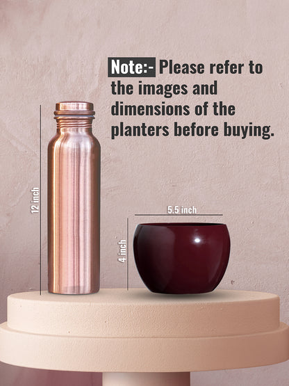 Marsha Miro Planter (Blue & Brown) - Set Of Two