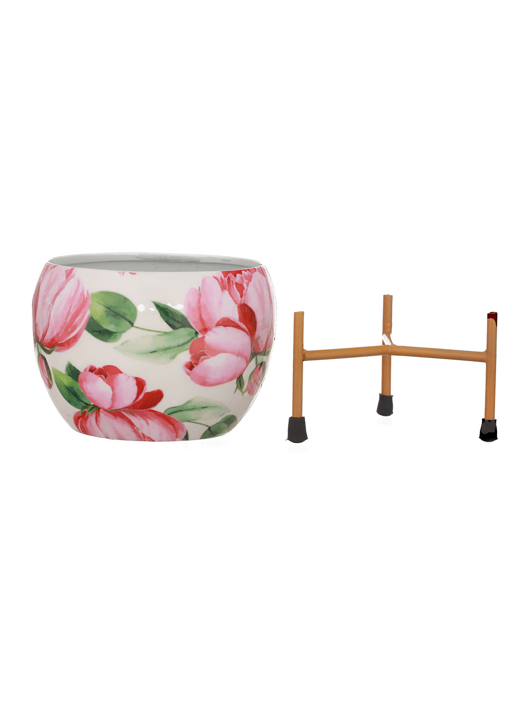 Lotus Bloom Handcrafted Planter With Stand
