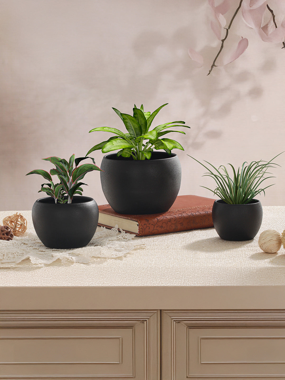 Ivera Dune Planter (Black) - Set Of Three