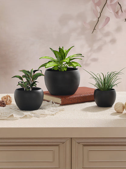 Ivera Dune Planter (Black) - Set Of Three