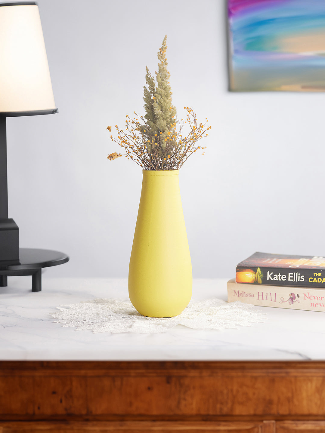 Areitha Metal Vase (Yellow) - Set Of Two