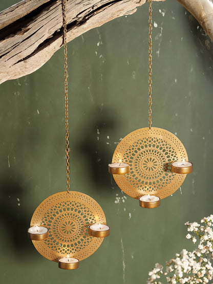 Blossoms Hanging Tealight Holders -Set of 2