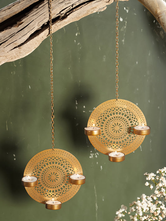 Blossoms Hanging Tealight Holders -Set of 2