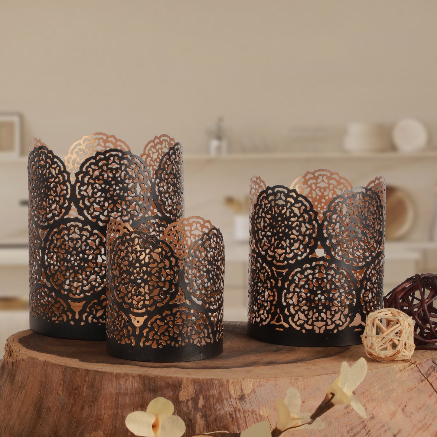 Elene Handcrafted Tealight Candle Holder - Set Of Three